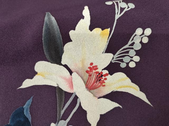 平和屋着物●染色作家　木下茂森　訪問着　手描き　枝花文　暈し染め　正絹　逸品　AABL4052cs