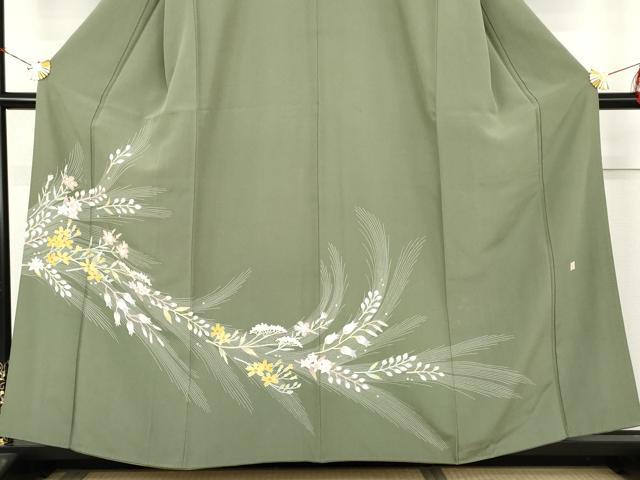 平和屋着物●訪問着　友禅　作家物　枝花文　正絹　逸品　AABL4053cs