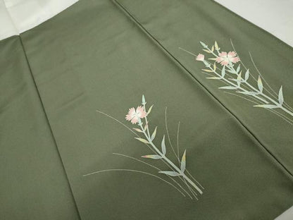平和屋着物●訪問着　友禅　作家物　枝花文　正絹　逸品　AABL4053cs