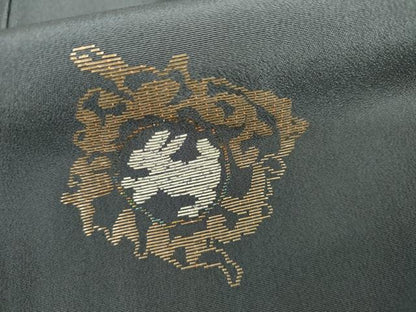 平和屋着物●訪問着　絞り　竹屋町刺繍　跳び兎　金糸　正絹　逸品　AABL4055cs