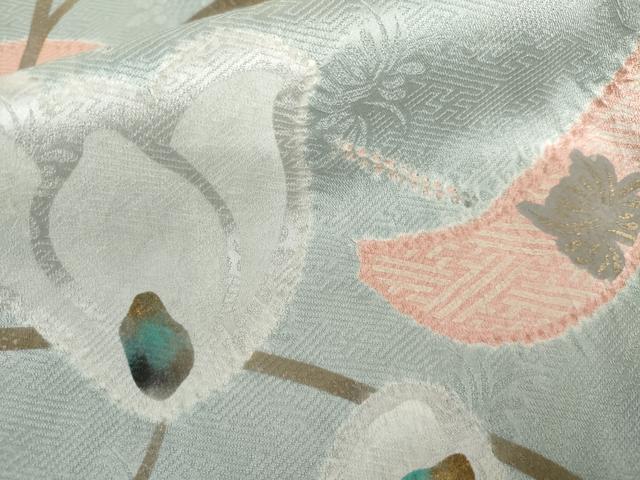 平和屋着物●訪問着　絞り　枝花文　金彩　正絹　逸品　AABL4057cs