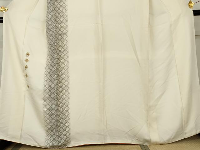 平和屋着物●訪問着　刺繍　宝格子　金糸　正絹　逸品　AABL4058cs