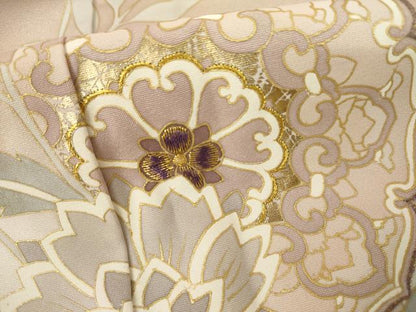 平和屋着物●訪問着　刺繍　枝花文　暈し染め　金糸　金彩　正絹　逸品　AABL4059cs