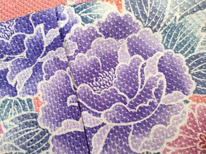 平和屋着物●名門　藤娘きぬたや・総絞り　振袖　花蝶文　正絹　逸品　AABL4060cs