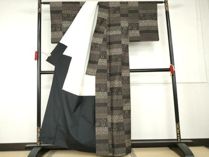 平和屋着物●本場大島紬　9マルキ　吉祥花文　正絹　逸品　AABL4062cs