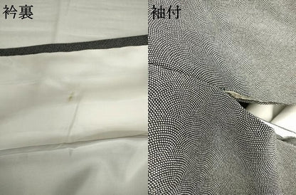 平和屋着物●小紋師　飯島輝也　江戸小紋　鮫小紋柄　黒地　正絹　逸品　AABL4063cs