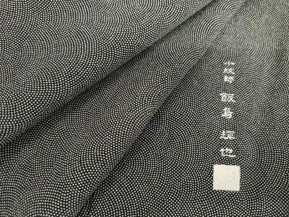平和屋着物●小紋師　飯島輝也　江戸小紋　鮫小紋柄　黒地　正絹　逸品　AABL4063cs