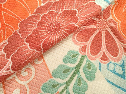 平和屋着物●名門　藤娘きぬたや・総絞り　振袖　蔓帯花桐文　ロング丈　正絹　逸品　AABL4066cs