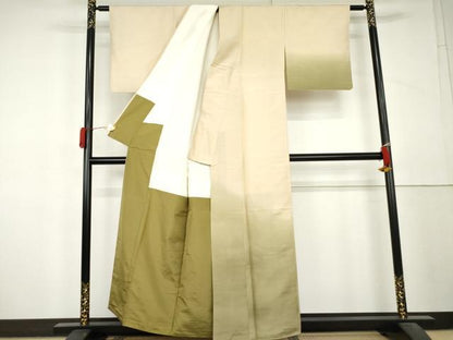 平和屋着物●訪問着　紬地　霞文　正絹　逸品　AABL4068cs