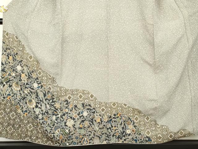 平和屋着物●訪問着　更紗花文　金彩　鬼しぼ縮緬　正絹　逸品　AABL4070cs