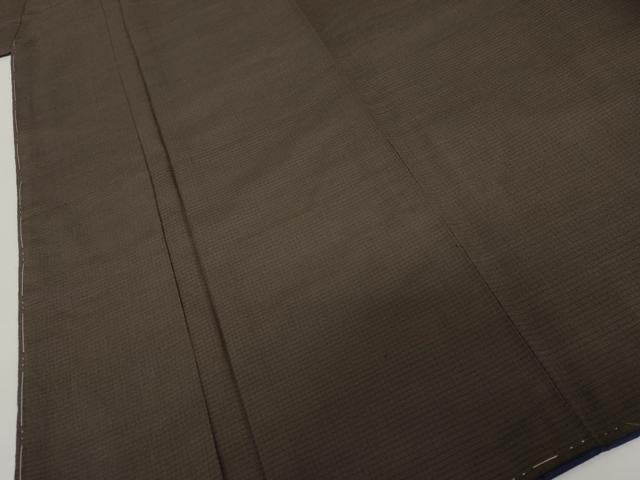平和屋着物●男性　お召　格子　正絹　逸品　未使用　AABL4077cs