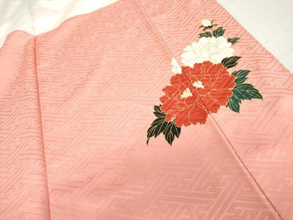 平和屋着物●豪華振袖　駒刺繍　立波草花文　暈し染め　金彩　正絹　逸品　AABL4081cs