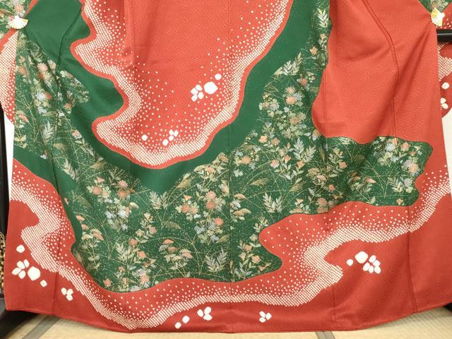 平和屋着物●豪華振袖　絞り　枝花文　金銀彩　正絹　逸品　AABL4084cs
