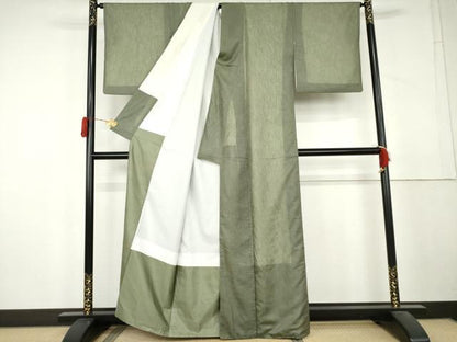 平和屋着物▼色無地　青白橡色　AABL4087cs