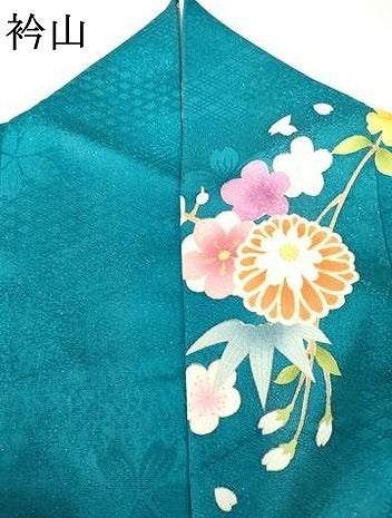 平和屋着物●豪華振袖　駒刺繍　蔓帯吉祥花文　暈し染め　金彩　銀通し地　正絹　逸品　AABL4089cs