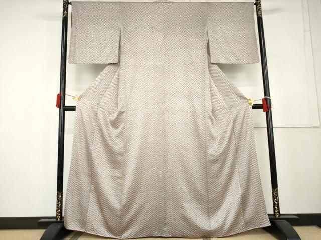 平和屋着物●名門　藤娘きぬたや・総絞り(杢目絞り)　小紋　正絹　逸品　AABL4092cs