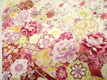 平和屋着物●豪華振袖　刺繍　花蝶文　暈し染め　金糸　金彩　銀通し地　正絹　逸品　AABL4093cs