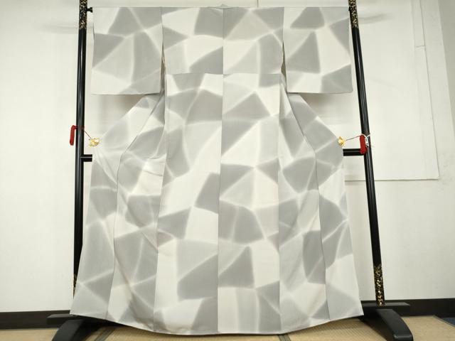 平和屋着物●上質な小紋　切嵌文様　暈し染め　正絹　逸品　AABL4095cs
