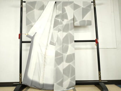平和屋着物●上質な小紋　切嵌文様　暈し染め　正絹　逸品　AABL4095cs