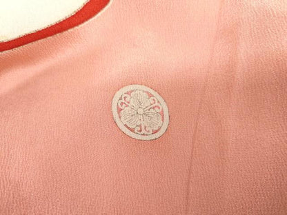 平和屋本店●アンティーク　大正ロマン　振袖　駒刺繍　扇面飛鶴吉祥花文　金彩　金銀糸　正絹　逸品　AABL4096cs
