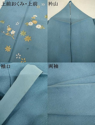 平和屋着物●洗える最高級着物　＜英＞はなぶさ謹製　訪問着　総刺繍　草花文　洗える着物　AABL4098cs