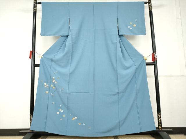 平和屋着物●洗える最高級着物　＜英＞はなぶさ謹製　訪問着　総刺繍　草花文　洗える着物　AABL4098cs