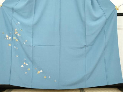平和屋着物●洗える最高級着物　＜英＞はなぶさ謹製　訪問着　総刺繍　草花文　洗える着物　AABL4098cs