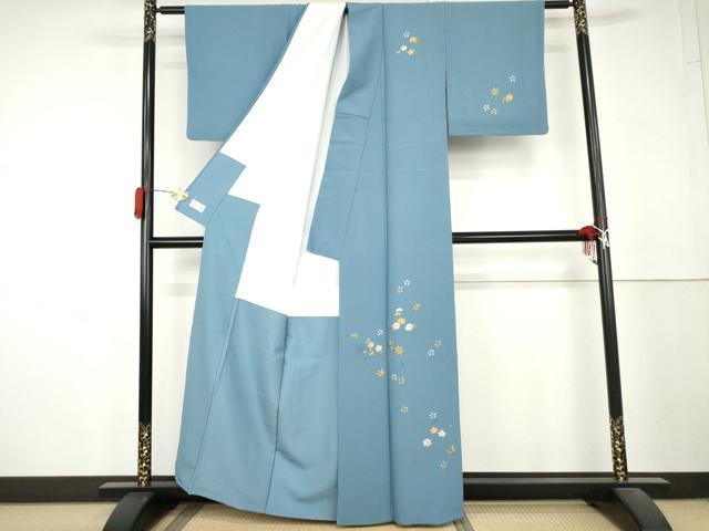 平和屋着物●洗える最高級着物　＜英＞はなぶさ謹製　訪問着　総刺繍　草花文　洗える着物　AABL4098cs