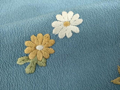 平和屋着物●洗える最高級着物　＜英＞はなぶさ謹製　訪問着　総刺繍　草花文　洗える着物　AABL4098cs