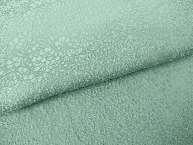 平和屋着物●上質な色無地　草花地紋　青竹色　正絹　逸品　AABL4100cs