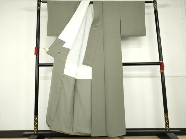 平和屋着物●上質な色無地　深川鼠色　まるやま扱い　正絹　逸品　AABL4101cs