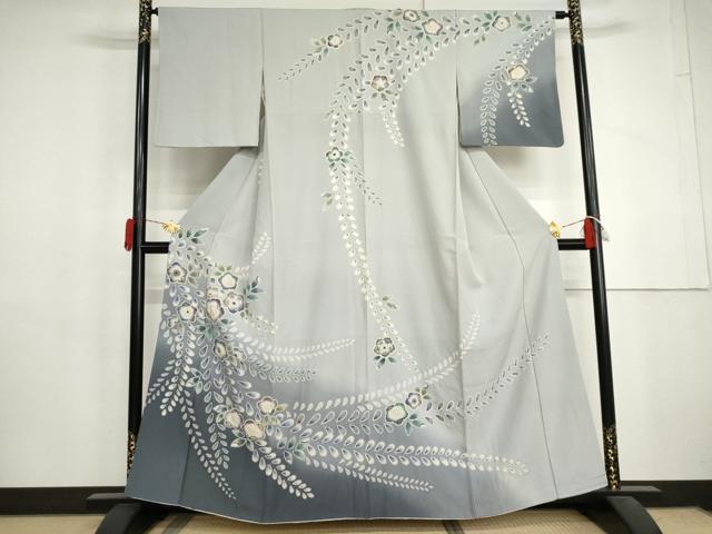 平和屋着物●訪問着　辻が花　絞り　暈し染め　正絹　逸品　AABL4102cs