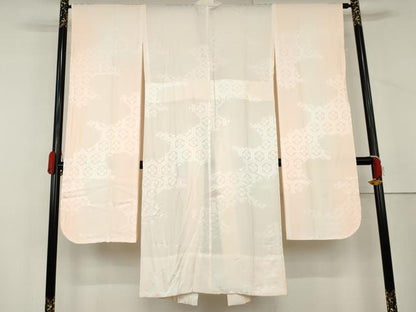 平和屋着物●振袖用長襦袢　無双仕立て　亀甲花地紋　暈し染め　正絹　逸品　AABL4103cs