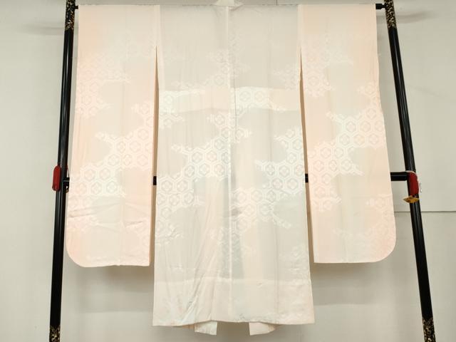 平和屋着物●振袖用長襦袢　無双仕立て　亀甲花地紋　暈し染め　正絹　逸品　AABL4103cs