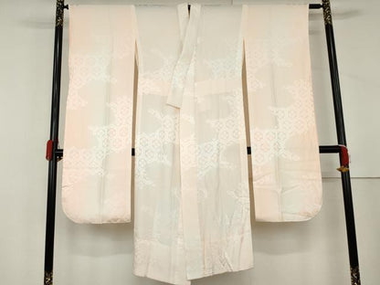 平和屋着物●振袖用長襦袢　無双仕立て　亀甲花地紋　暈し染め　正絹　逸品　AABL4103cs