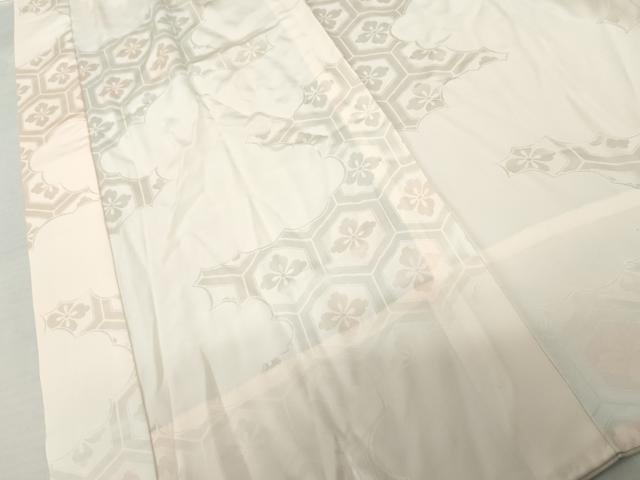 平和屋着物●振袖用長襦袢　無双仕立て　亀甲花地紋　暈し染め　正絹　逸品　AABL4103cs