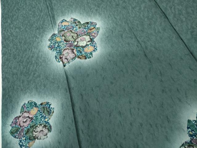 平和屋着物●訪問着　辻が花　絞り　舞花文　暈し染め　正絹　逸品　AABL4107cs