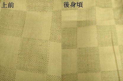 平和屋着物●結城紬　市松　正絹　逸品　AABL4110cs