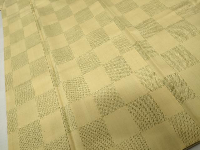 平和屋着物●結城紬　市松　正絹　逸品　AABL4110cs
