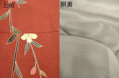 平和屋着物●訪問着　蔓帯枝垂れ花文　暈し染め　金銀彩　鬼しぼ縮緬　正絹　逸品　AABL4111cs