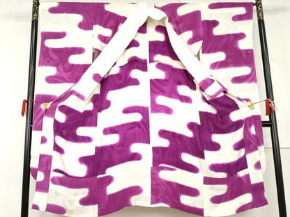 平和屋着物●振袖用長襦袢　無双仕立て　エ霞文　半衿刺繍　正絹　逸品　AABL4114cs