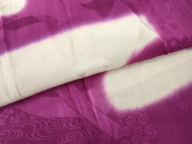 平和屋着物●振袖用長襦袢　無双仕立て　エ霞文　半衿刺繍　正絹　逸品　AABL4114cs