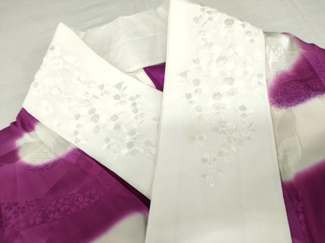 平和屋着物●振袖用長襦袢　無双仕立て　エ霞文　半衿刺繍　正絹　逸品　AABL4114cs