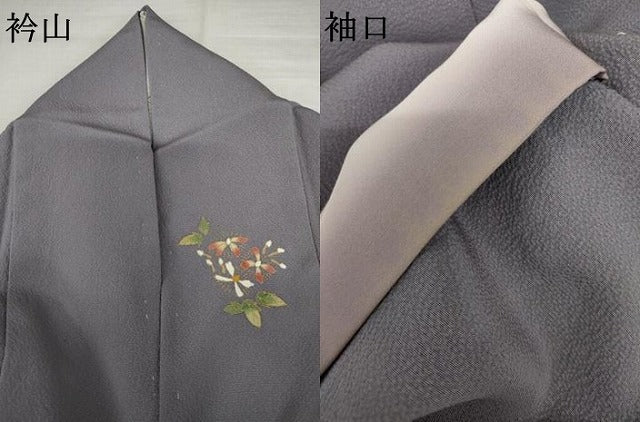 平和屋着物●上質な小紋　草花文　金彩　正絹　逸品　AABL4116cs