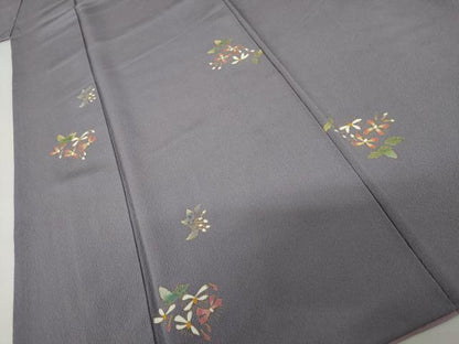 平和屋着物●上質な小紋　草花文　金彩　正絹　逸品　AABL4116cs