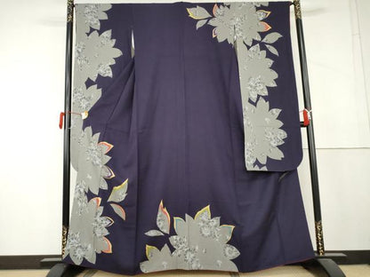 平和屋着物●豪華振袖　Garconniere　草花文　金彩　鈴乃屋扱い　正絹　逸品　AABL4118cs