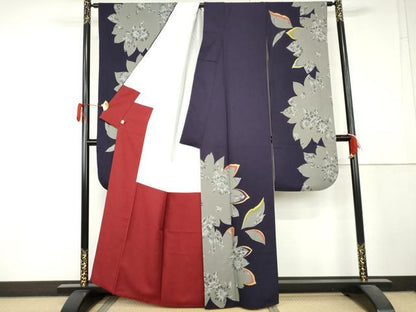 平和屋着物●豪華振袖　Garconniere　草花文　金彩　鈴乃屋扱い　正絹　逸品　AABL4118cs