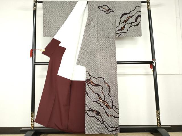 平和屋着物●訪問着　総絞り　刺繍　吉祥花文　正絹　逸品　AABL4119cs