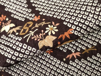 平和屋着物●訪問着　総絞り　刺繍　吉祥花文　正絹　逸品　AABL4119cs