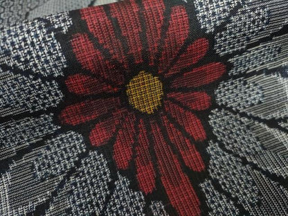 平和屋着物●本場大島紬　割込み絣　花菱文　正絹　逸品　AABL4125cs